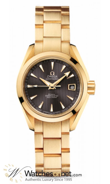 Omega Aqua Terra  Automatic Women's Watch, 18K Yellow Gold, Grey Dial, 231.50.30.20.06.002