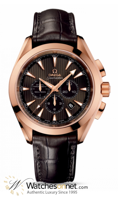 Omega Aqua Terra  Chronograph Automatic Men's Watch, 18K Rose Gold, Brown Dial, 231.53.44.50.06.001