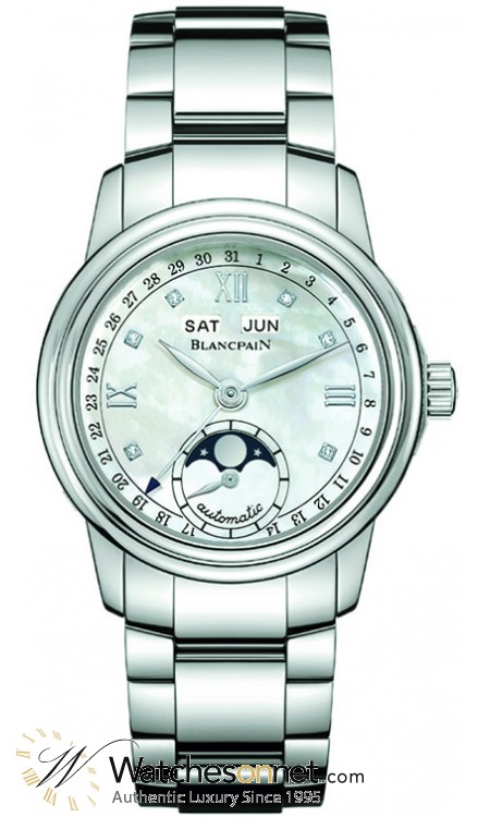Blancpain Leman  Automatic Women's Watch, Stainless Steel, Mother Of Pearl & Diamonds Dial, 2360-1191A-71