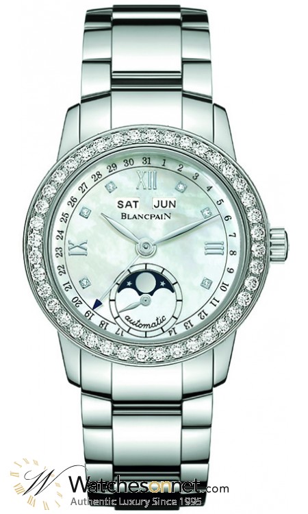 Blancpain Leman  Automatic Women's Watch, Stainless Steel, Mother Of Pearl & Diamonds Dial, 2360-4691A-71