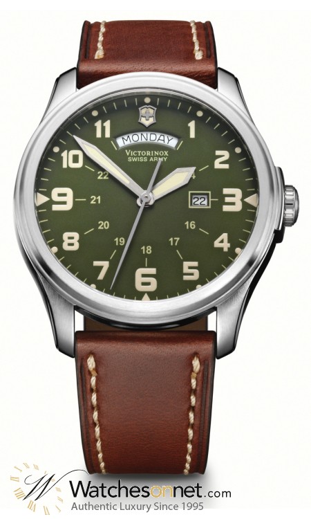 Victorinox Swiss Army Infantry Vintage  Quartz Men's Watch, Stainless Steel, Green Dial, 241290