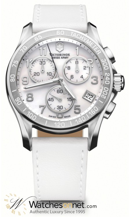 Victorinox Swiss Army Chrono Classic  Chronograph Quartz Women's Watch, Stainless Steel, White Dial, 241418