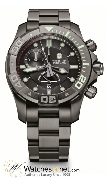 Victorinox Swiss Army Dive Master  Chronograph Quartz Men's Watch, PVD, Black Dial, 241424