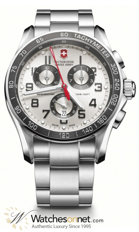 Victorinox Swiss Army Chrono Classic  Chronograph Quartz Men's Watch, Stainless Steel, Silver Dial, 241445