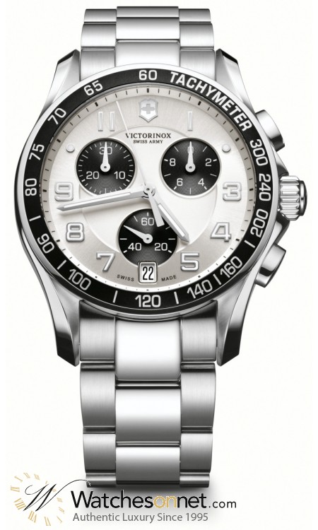 Victorinox Swiss Army Chrono Classic  Chronograph Quartz Men's Watch, Stainless Steel, Silver Dial, 241495
