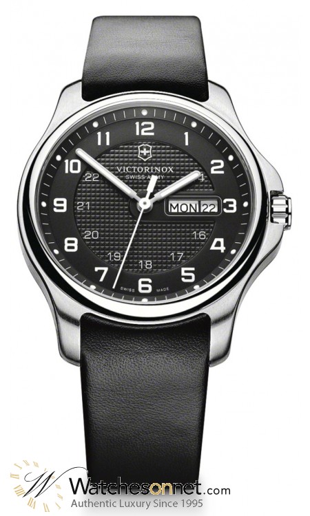 Victorinox Swiss Army Officer  Quartz Men's Watch, Stainless Steel, Black Dial, 241549.1
