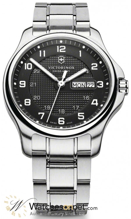 Victorinox Swiss Army Officer  Quartz Men's Watch, Stainless Steel, Black Dial, 241590