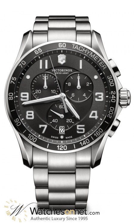 Victorinox Swiss Army Classic  Chronograph Quartz Men's Watch, Stainless Steel, Black Dial, 241650