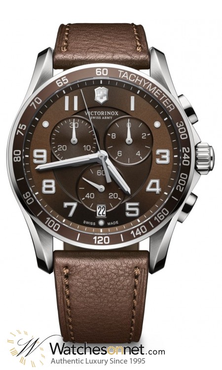 Victorinox Swiss Army Classic  Chronograph Quartz Men's Watch, Stainless Steel, Brown Dial, 241653
