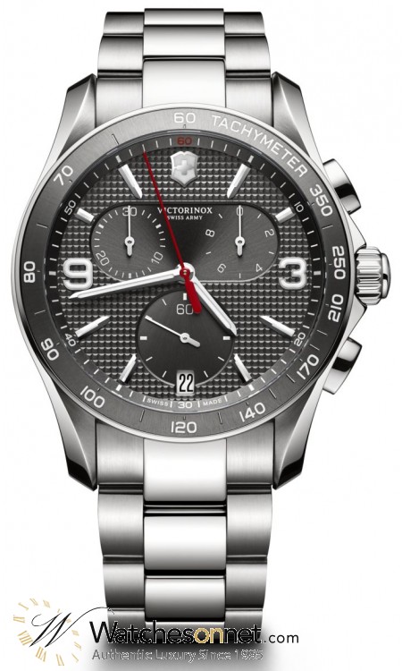 Victorinox Swiss Army Classic  Chronograph Quartz Men's Watch, Stainless Steel, Black Dial, 241656