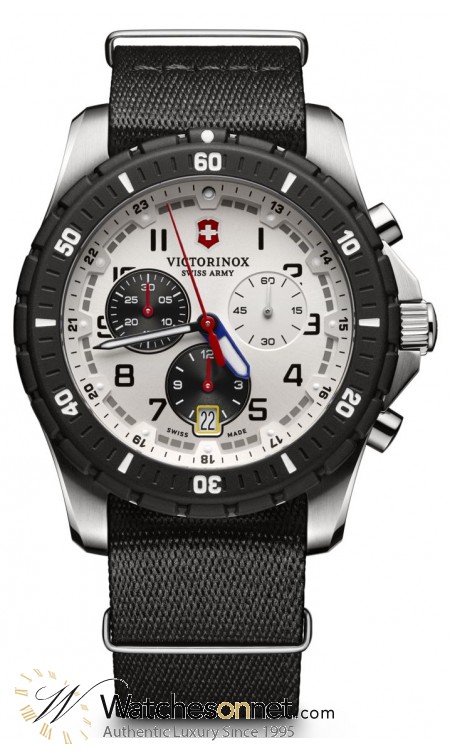 Victorinox Swiss Army Maverick  Chronograph Quartz Men's Watch, Stainless Steel, Silver Dial, 241680.1