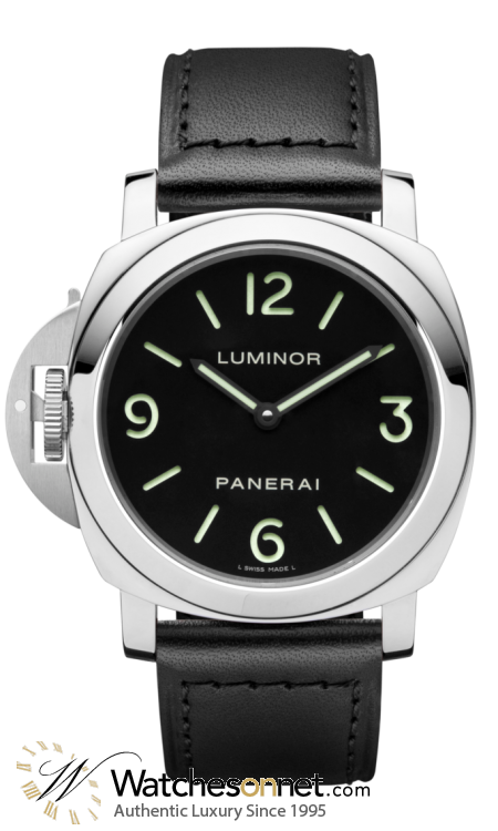 Panerai Luminor Base  Mechanical Men's Watch, Stainless Steel, Black Dial, PAM00219