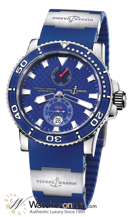 Ulysse Nardin Maxi Marine Diver  Automatic Certified Men's Watch, 18K White Gold, Blue Dial, 260-32-3A