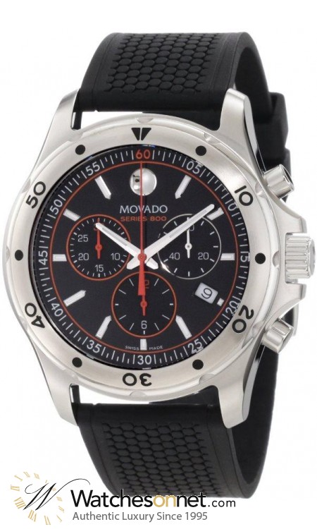 Movado Series 800  Quartz Men's Watch, Stainless Steel, Black Dial, 2600100