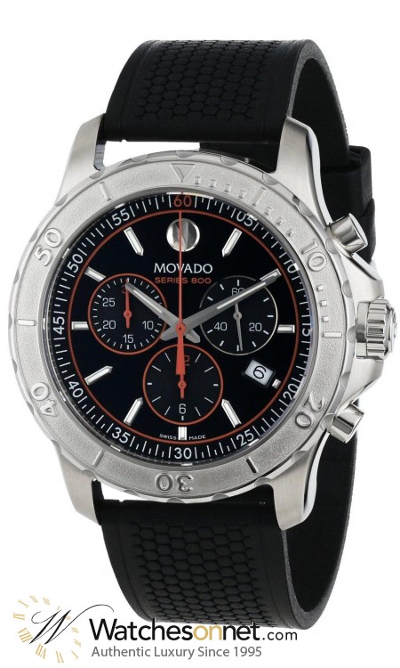 Movado Series 800  Quartz Men's Watch, Stainless Steel, Black Dial, 2600112