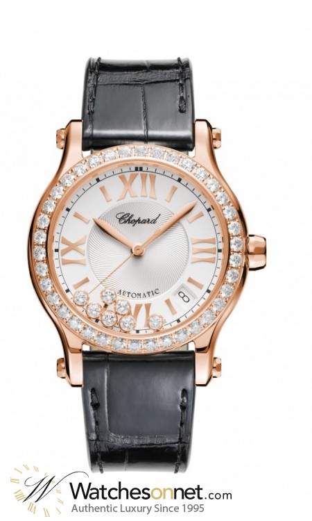 Chopard Happy Diamonds  Automatic Women's Watch, 18K Rose Gold, Silver Dial, 274808-5003