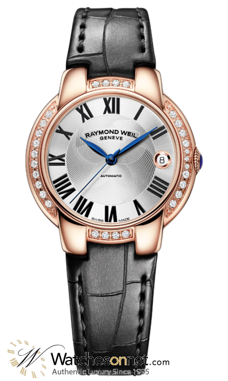 Raymond Weil Jasmine  Automatic Women's Watch, 18K Rose Gold, Silver Dial, 2935-PCS-01659