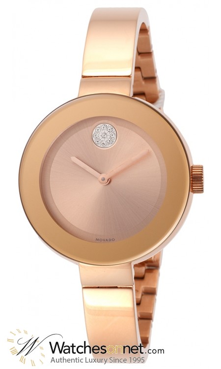 Movado Bold  Quartz Women's Watch, Gold Plated, Gold Dial, 3600202