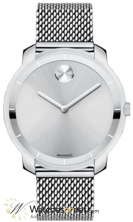 Movado Bold  Quartz Unisex Watch, Stainless Steel, Silver Dial, 3600241