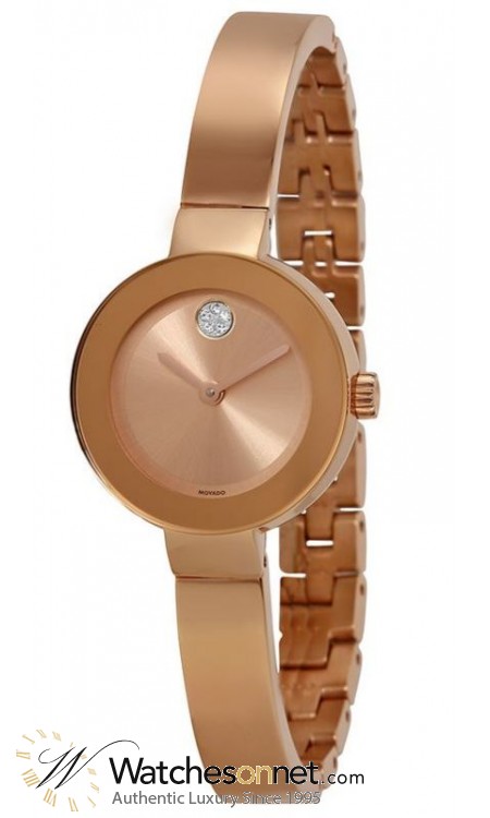 Movado Bold  Quartz Women's Watch, Gold Plated, Gold Dial, 3600286