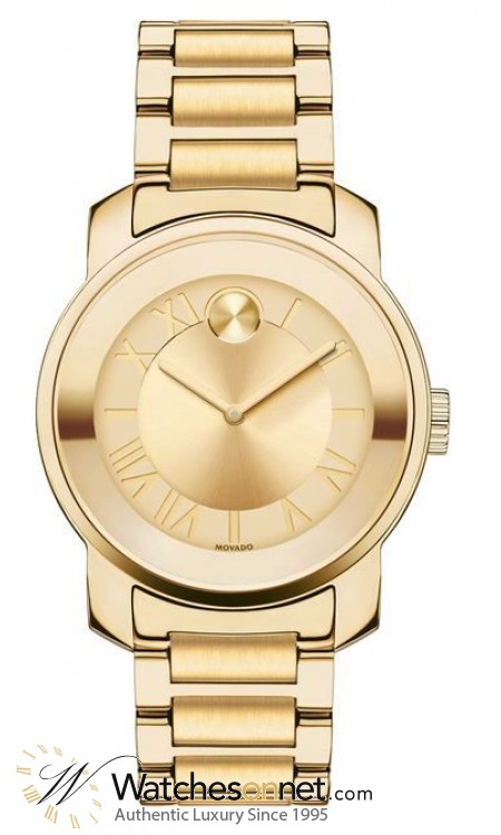 Movado Bold  Quartz Women's Watch, Gold Plated, Gold Dial, 3600323