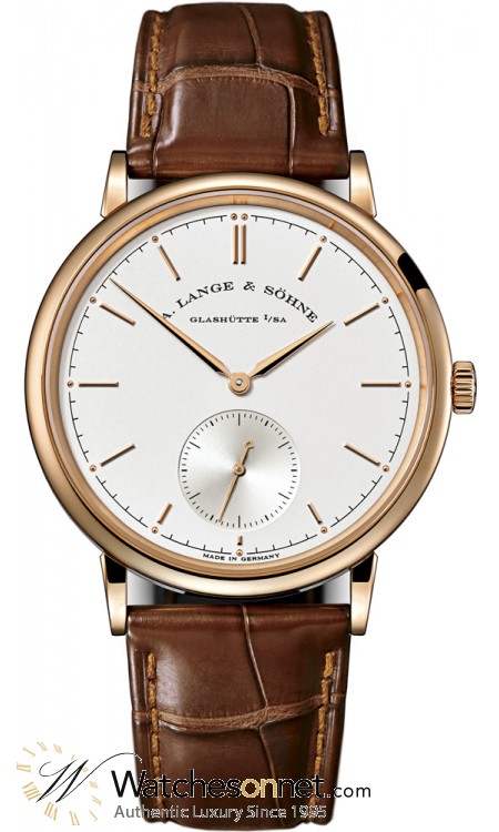 A. Lange & Sohne Saxonia  Automatic Men's Watch, 18K Rose Gold, Silver Dial, 380.032