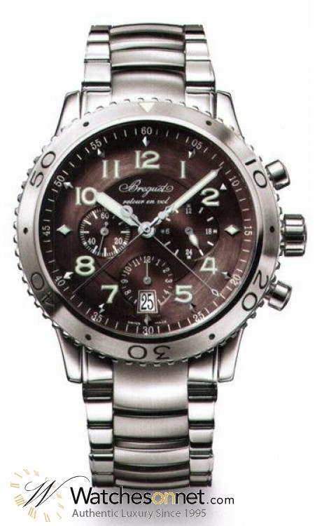 Breguet Type XX  Chronograph Automatic Men's Watch, Stainless Steel, Brown Dial, 3810ST/92/SZ9