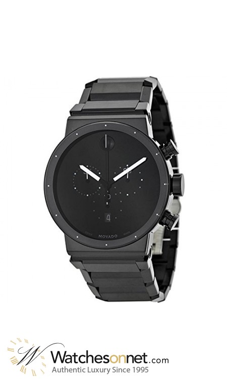 Movado Sapphire  Chronograph Quartz Men's Watch, PVD, Black Dial, 606801