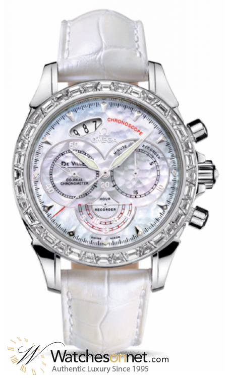 Omega De Ville  Chronograph Automatic Men's Watch, Palladium, Mother Of Pearl Dial, 422.98.41.50.05.001