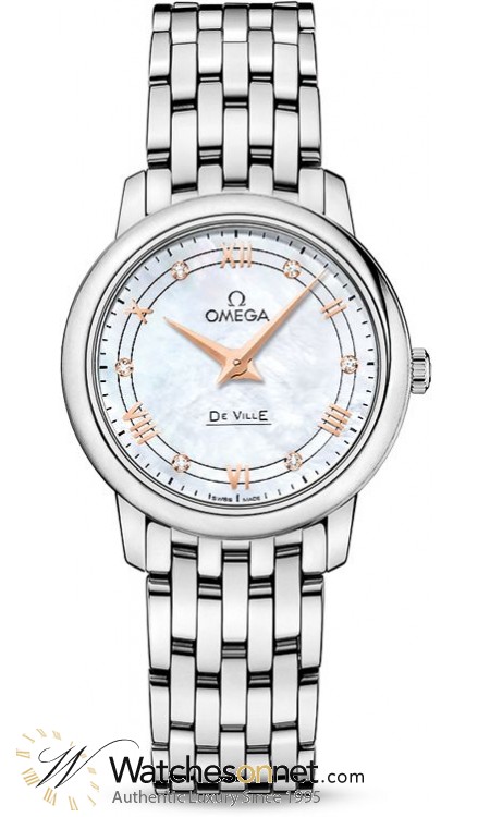 Omega De Ville  Quartz Women's Watch, Stainless Steel, Mother Of Pearl Dial, 424.10.27.60.55.001