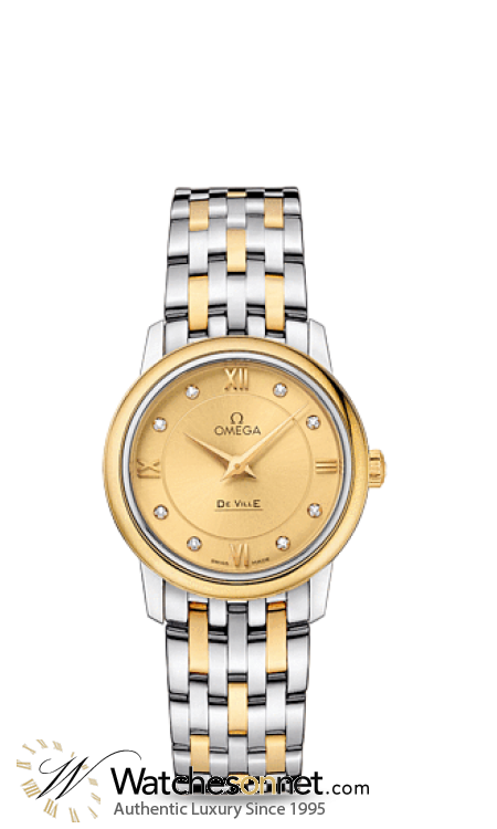 Omega De Ville  Quartz Women's Watch, Stainless Steel, Champagne Dial, 424.20.27.60.58.001