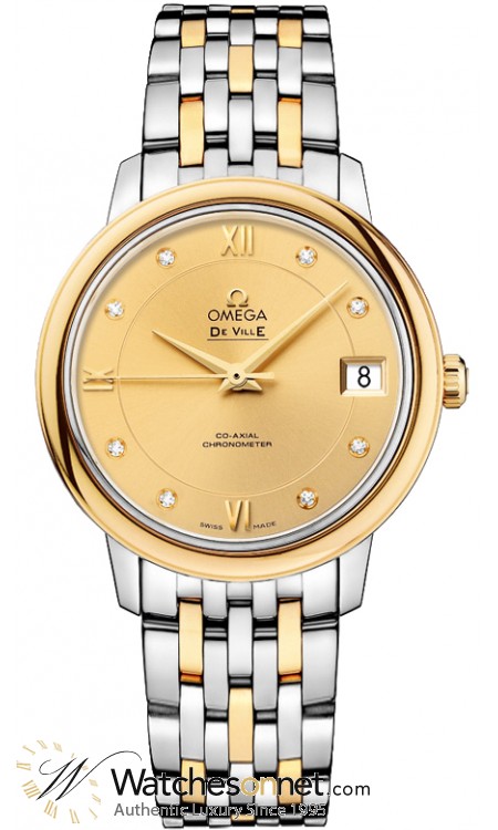 Omega De Ville  Automatic Women's Watch, Stainless Steel, Champagne Dial, 424.20.33.20.58.001