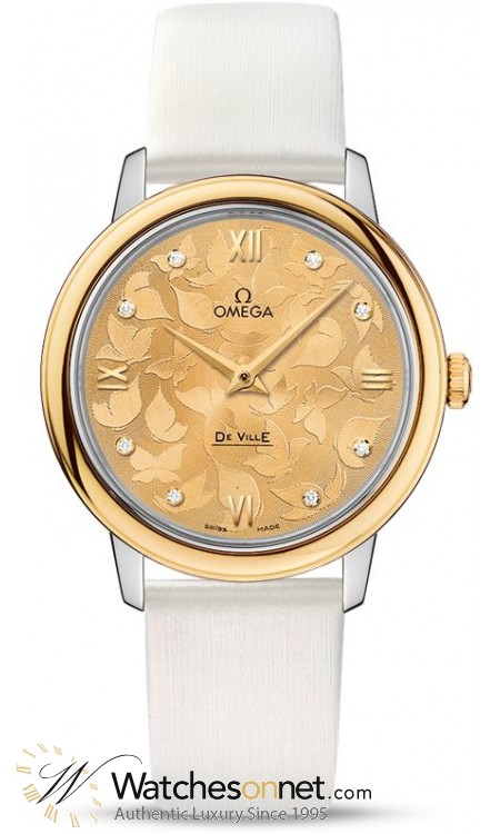 Omega De Ville  Quartz Women's Watch, Steel & 18K Yellow Gold, Champagne Dial, 424.22.33.60.58.001