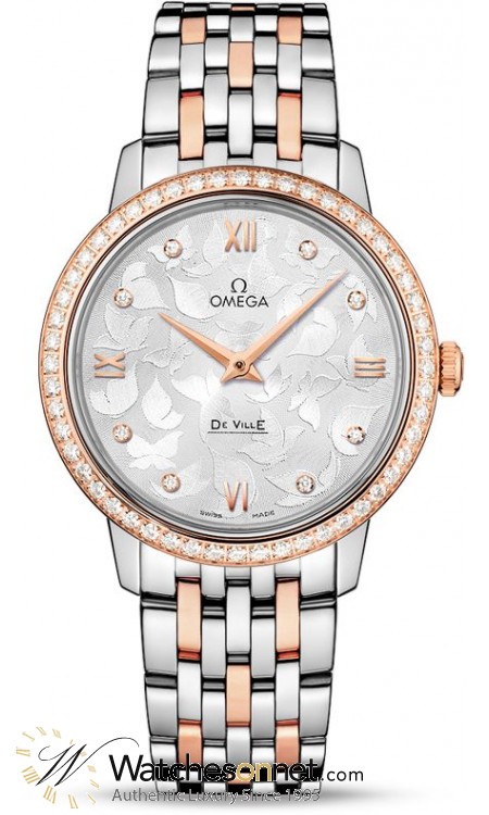 Omega De Ville  Quartz Women's Watch, Steel & 18K Rose Gold, Silver Dial, 424.25.33.60.52.001