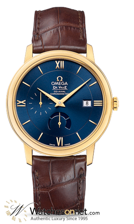 Omega De Ville  Automatic Men's Watch, 18K Yellow Gold, Blue Dial, 424.53.40.21.03.001