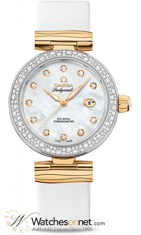 Omega De Ville Ladymatic  Automatic Women's Watch, Steel & 18K Yellow Gold, Mother Of Pearl Dial, 425.27.34.20.55.003
