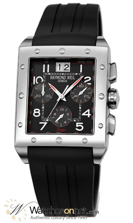 Raymond Weil Tango  Chronograph Quartz Men's Watch, Stainless Steel, Black Dial, 48811-SR-05200