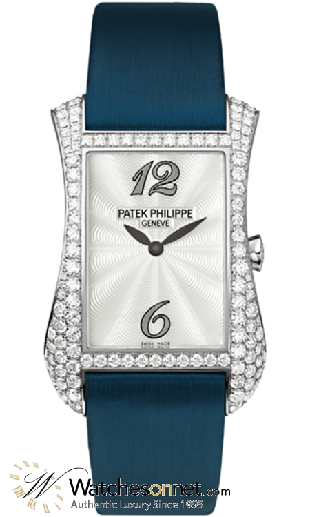 Patek Philippe Gondolo  Quartz Women's Watch, 18K White Gold, Silver Dial, 4972G-001