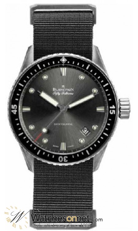 Blancpain Fifty Fathoms Bathyscaphe  Automatic Men's Watch, Stainless Steel, Grey Dial, 5000-1110-NABA