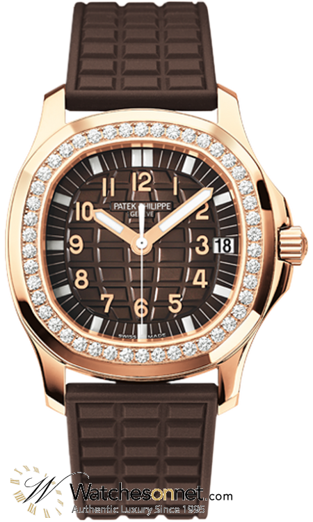 Patek Philippe Aquanaut  Quartz Women's Watch, 18K Rose Gold, Brown Dial, 5068R-001