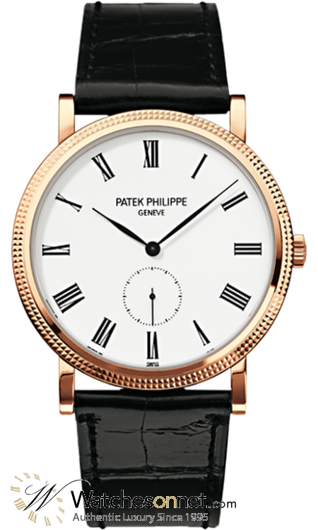 Patek Philippe Calatrava  Mechanical Men's Watch, 18K Rose Gold, White Dial, 5119R-001