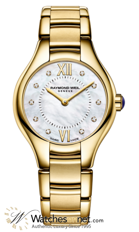 Raymond Weil Noemia  Quartz Women's Watch, Gold Plated, Mother Of Pearl Dial, 5124-P-00985