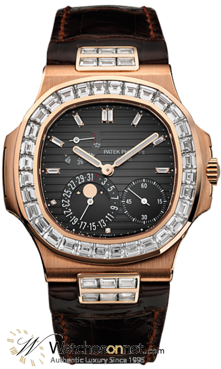 Patek Philippe Nautilus  Automatic With Power Reserve Men's Watch, 18K White Gold, Grey Dial, 5724R-001