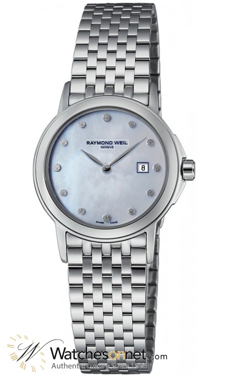 Raymond Weil Tradition  Quartz Women's Watch, Stainless Steel, Mother Of Pearl & Diamonds Dial, 5966-ST-97001