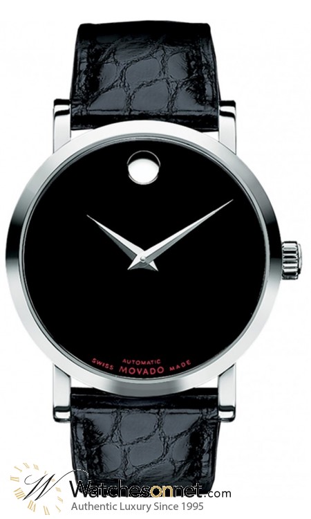 Movado Museum  Quartz Men's Watch, Stainless Steel, Black Dial, 606112