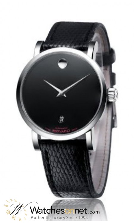 Movado Museum  Quartz Men's Watch, Stainless Steel, Black Dial, 606114