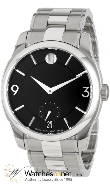 Movado LX  Quartz Men's Watch, Stainless Steel, Black Dial, 606626