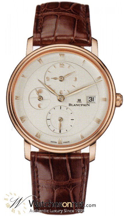 Blancpain Villeret  Automatic GMT Men's Watch, 18K Rose Gold, White Dial, 6260-3642-55