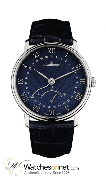 Blancpain Villeret  Automatic Men's Watch, 18K White Gold, Blue Dial, 6653Q-1529-55B