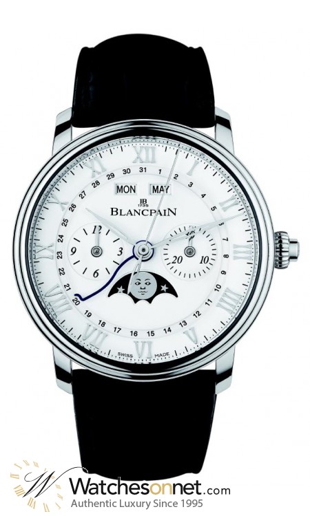 Blancpain Villeret  Chronograph Automatic Men's Watch, Stainless Steel, White Dial, 6685-1127A-55B
